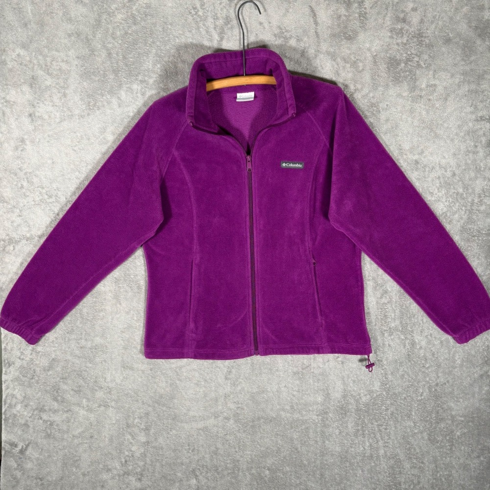 Columbia Womens XL Purple Full Zip Fleece Jacket Mock Neck WL6439 Outdoor Coat